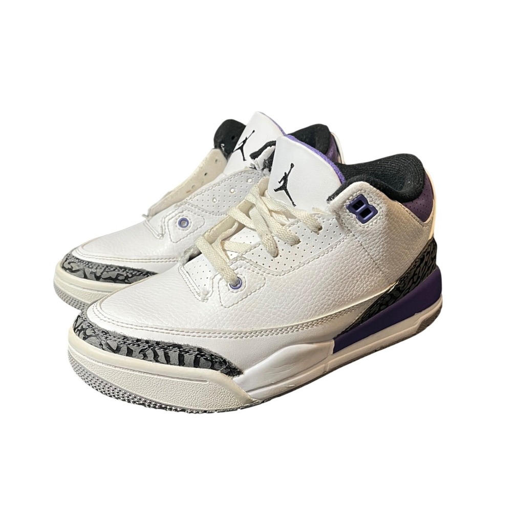 Jordan 3 Retro Dark Iris Kids 2Y White Purple Elephant Print DM0966-105